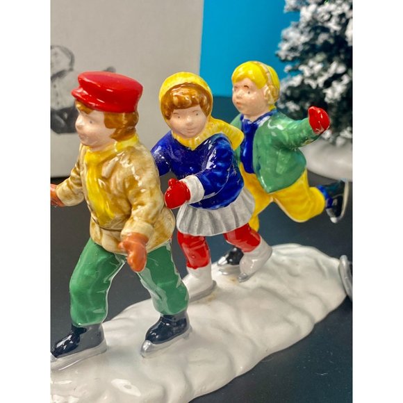 Department 56, Crack The Whip Skaters, set of 3 figures #5171-3, w box, RETIRED - Picture 3 of 10